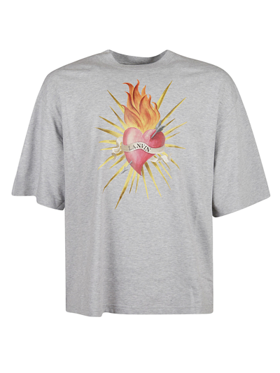 Shop Lanvin Heart T-shirt In Light Grey