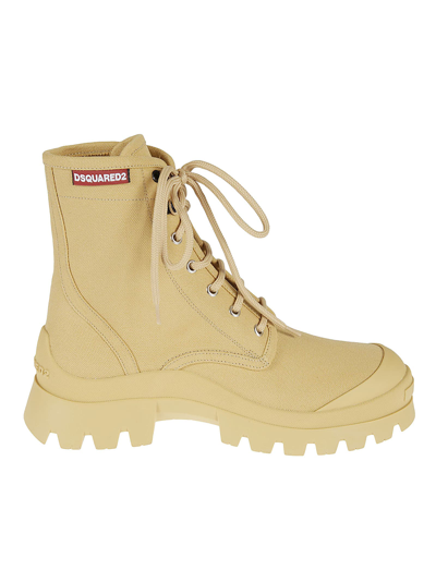 Shop Dsquared2 Tank Combat Boots In Biscuit