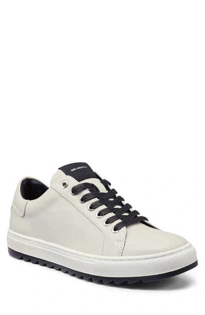 Shop Karl Lagerfeld Paris Leather Low Top Sneaker In Cement