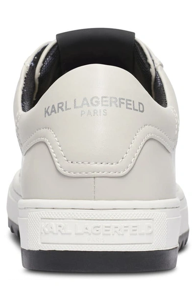 Karl Lagerfeld Recycled Leather Low Top Sneaker In Cement