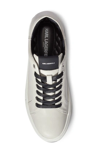 Shop Karl Lagerfeld Paris Leather Low Top Sneaker In Cement