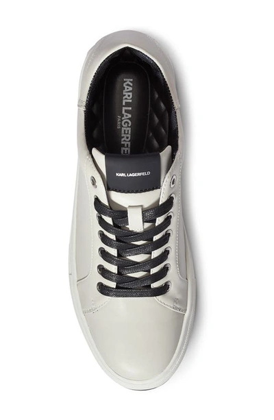 Karl Lagerfeld Recycled Leather Low Top Sneaker In Cement