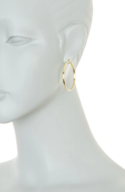Argento Vivo 14k Gold Plated Sterling Silver 38mm Click-in Hoop Earrings In Gold