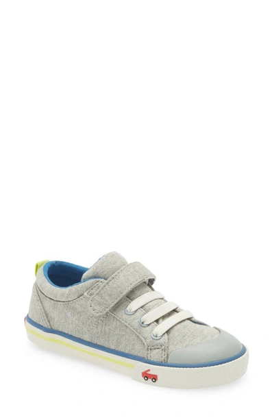 Shop See Kai Run Kids' Tanner Sneaker In Gray Jersey/ Lime