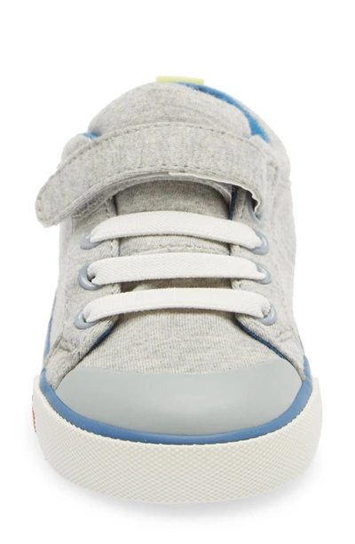Shop See Kai Run Kids' Tanner Sneaker In Gray Jersey/ Lime