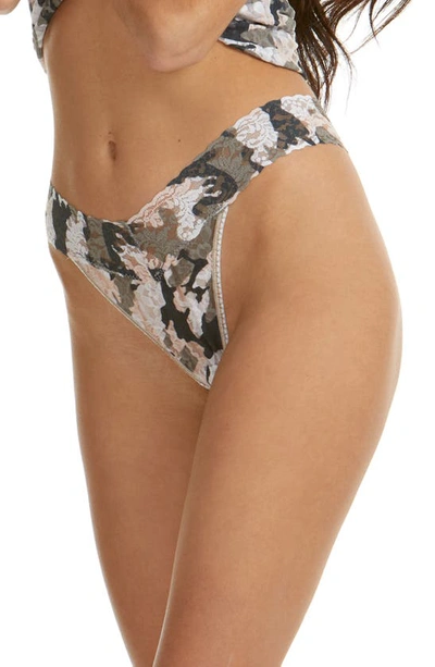 Shop Hanky Panky Print Lace Original Rise Thong In Incognito