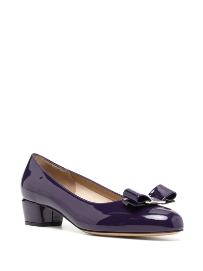 Ferragamo Vara-bow Pumps In Purple