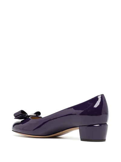 Ferragamo Vara-bow Pumps In Purple