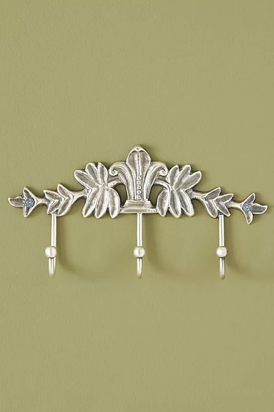 Anthropologie Primrose Hook Rack In Silver