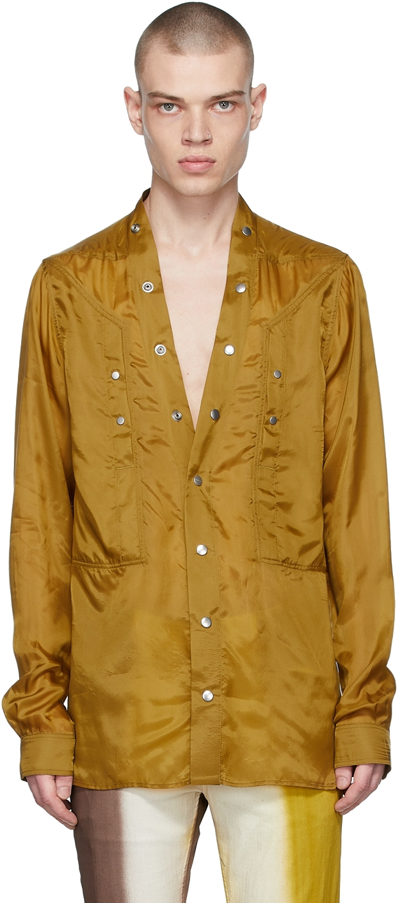 Rick Owens Green Larry Shirt In 72 Sulphate | ModeSens