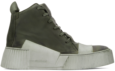 Shop Boris Bidjan Saberi Ssense Exclusive Khaki Bamba 1.1 Sneakers In Military Green