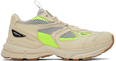 Shop Axel Arigato Off-white Marathon Runner Sneakers In Yellow/neon