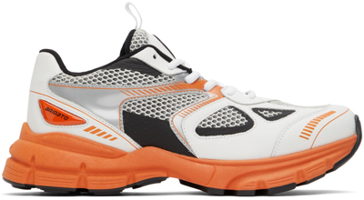 Shop Axel Arigato White & Orange Marathon Runner Sneakers In White/orange