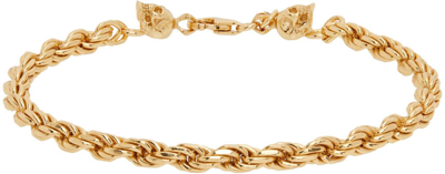 Shop Emanuele Bicocchi Ssense Exclusive Gold Skull Bracelet