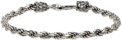 Shop Emanuele Bicocchi Silver Tiny Rope Bracelet