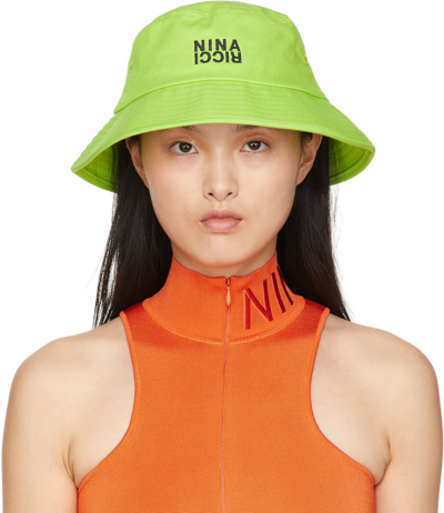 Shop Nina Ricci Green Logo Sun Hat In M5041 Green