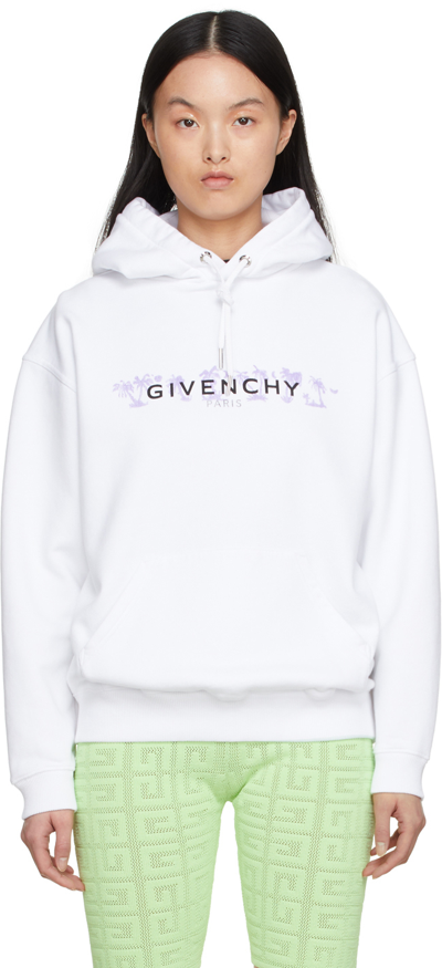 Shop Givenchy White Cotton Hoodie In 100