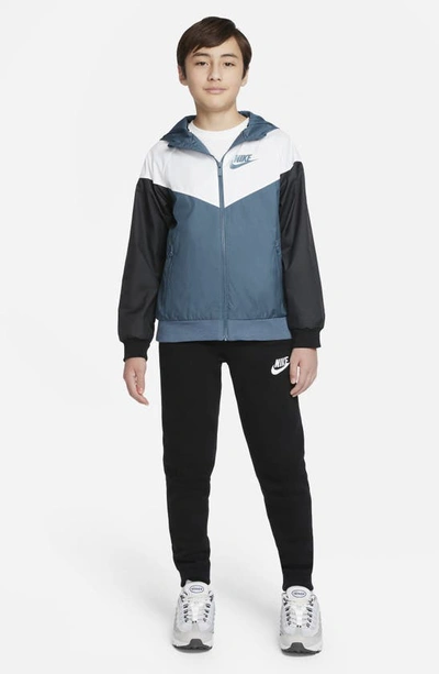 Shop Nike Windrunner Water Resistant Hooded Jacket In Ash Green/ White/ Black