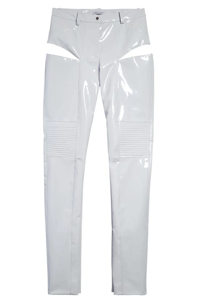 Shop Laquan Smith Cutout Faux Leather Moto Pants In White