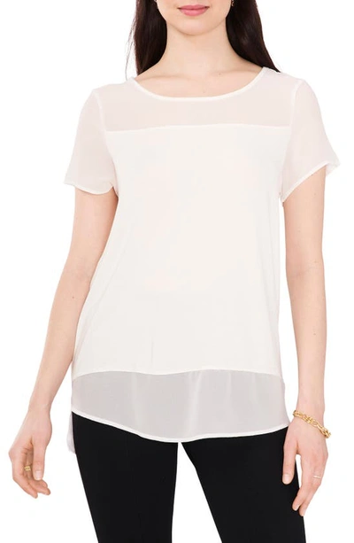 Shop Chaus Mixed Media Blouse In White