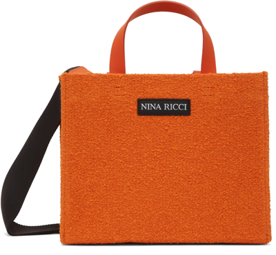 Shop Nina Ricci Orange Bouclé Shoulder Bag In U6468 Orange