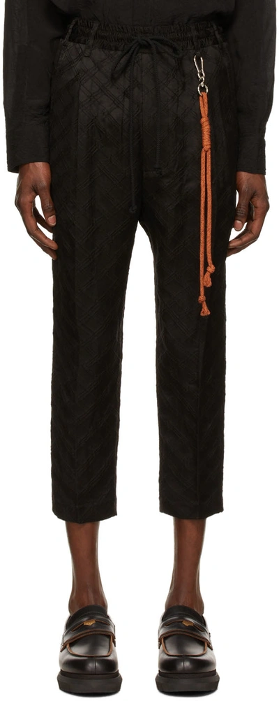 Shop Song For The Mute Black Linen Lounge Pants