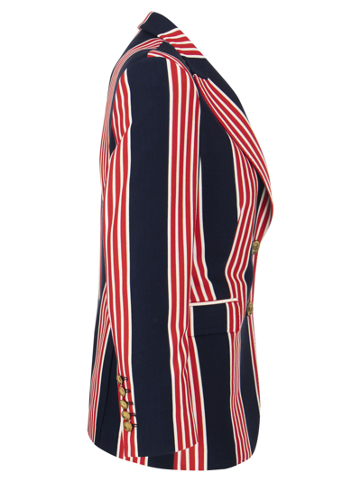 Shop Saulina Angelica - Striped Jacket In Blue/red