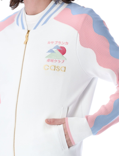 Shop Casablanca Track Top In White Pink