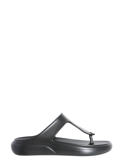 Stuart Weitzman Stuflex T-strap Slide Sandal In Nero