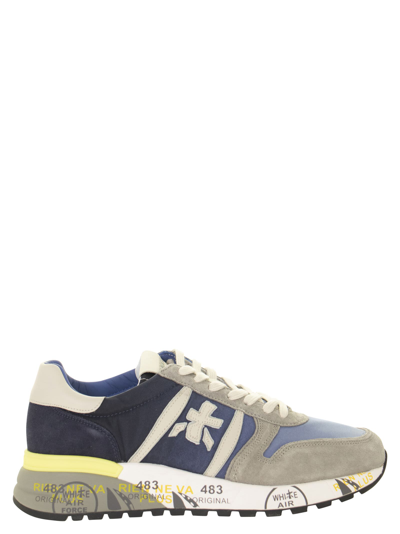Shop Premiata Lander 4587 - Sneakers In Blue/grey