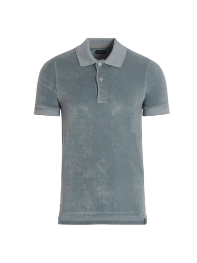 Shop Tom Ford Towelling Polo In Grey