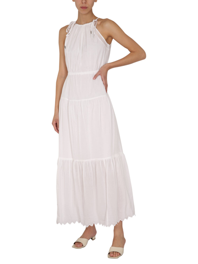 Shop Michael Michael Kors Cotton Dress In Bianco