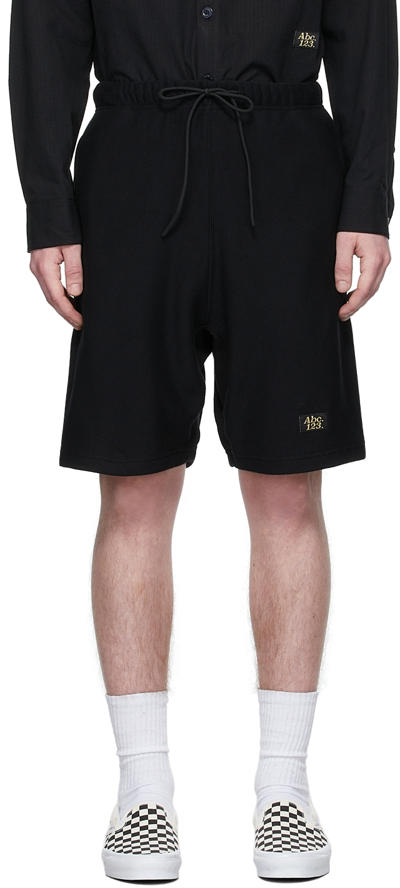 Shop Advisory Board Crystals Black Cotton Shorts In Anthracite