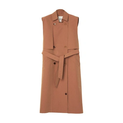 Shop Aeron Delray - Sleeveless Trench With Personalized A Buttons In Dark Mauve