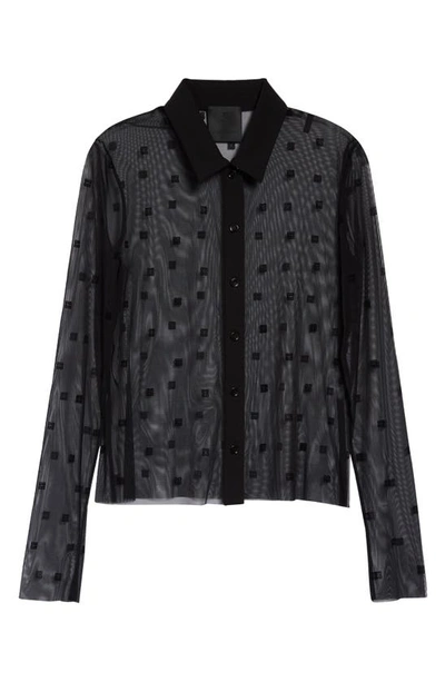 Shop Givenchy Transparent 4g Button-up Shirt In 001-black