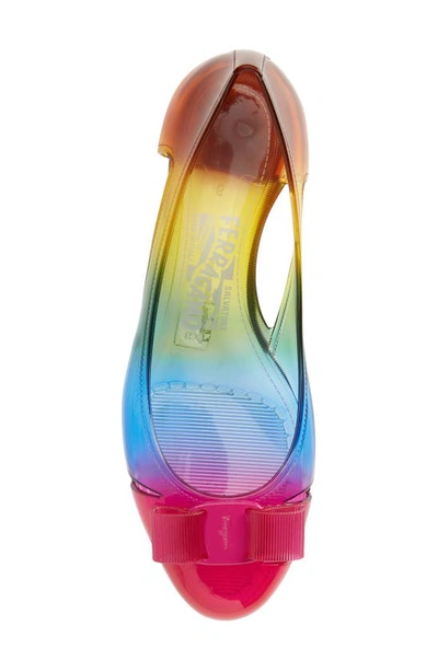 Jelly Rainbow Cutout Vara Bow Flat In Multicolor