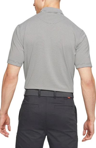 Shop Nike Pinstripe Player Polo In Black/ Pure/ Brushed Silver
