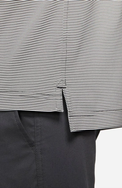 Shop Nike Pinstripe Player Polo In Black/ Pure/ Brushed Silver