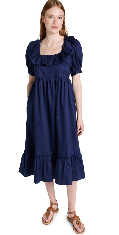 Kitri Tammy Navy Cotton Dress In Blue | ModeSens