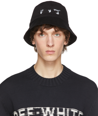 Shop Off-white Black Logo Bucket Hat In Black/white