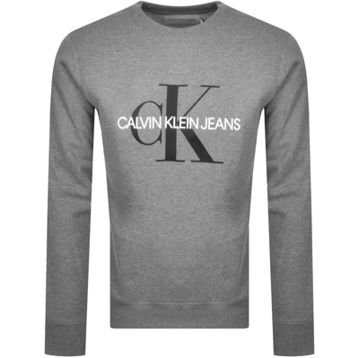 Shop Calvin Klein Jeans Iconic Sweatshirt Grey