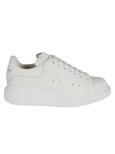 Shop Alexander Mcqueen Perforated Logo Sneakers In White