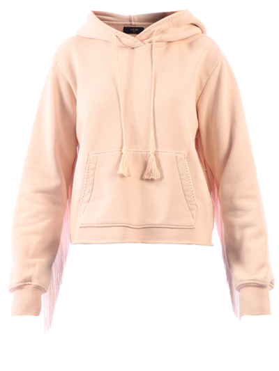 Shop Amiri Hoodie Fringes Pink