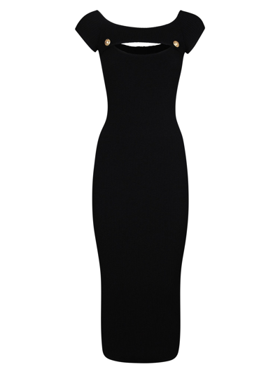 Shop Balmain Cutout Dress In Black