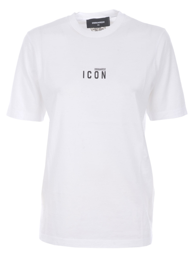 Shop Dsquared2 Icon Cotton T-shirt In Bianco