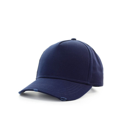 Shop Dsquared2 Navy Blue Baseball Cap With White Logo In Navy/white