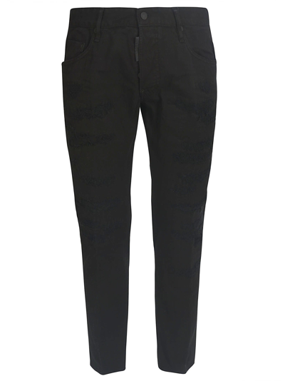 Shop Dsquared2 Rear Logo Patched Jeans In Black