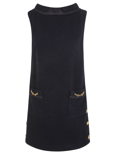 Shop Gucci Rear Zip Embellished Sleeveless Dress In Default Title