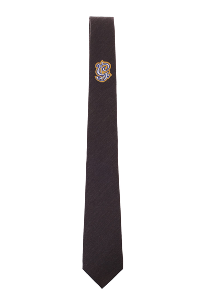 Shop Gucci Silk Tie In Grigio