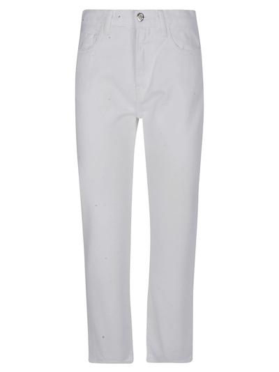 Shop Moncler Classic Fit Jeans In Bianco